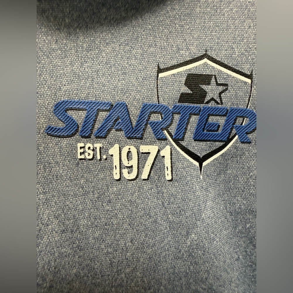 STARTER Kids Blue-Gray Zip-Up Hoodie (Youth 6-7) 0125 - Picture 5 of 11